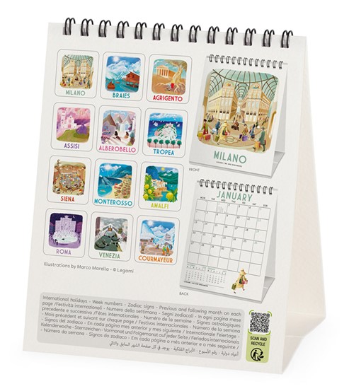 CALENDARIO DESK - 2025 - ITALY - 12X14,5 - CITIES